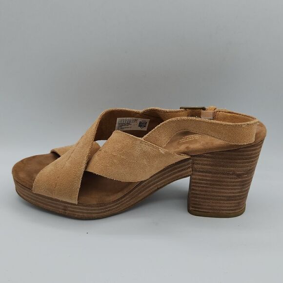 TOMS Ibiza Honey Suede buckle slingback heel Sandals - Picture 5 of 9